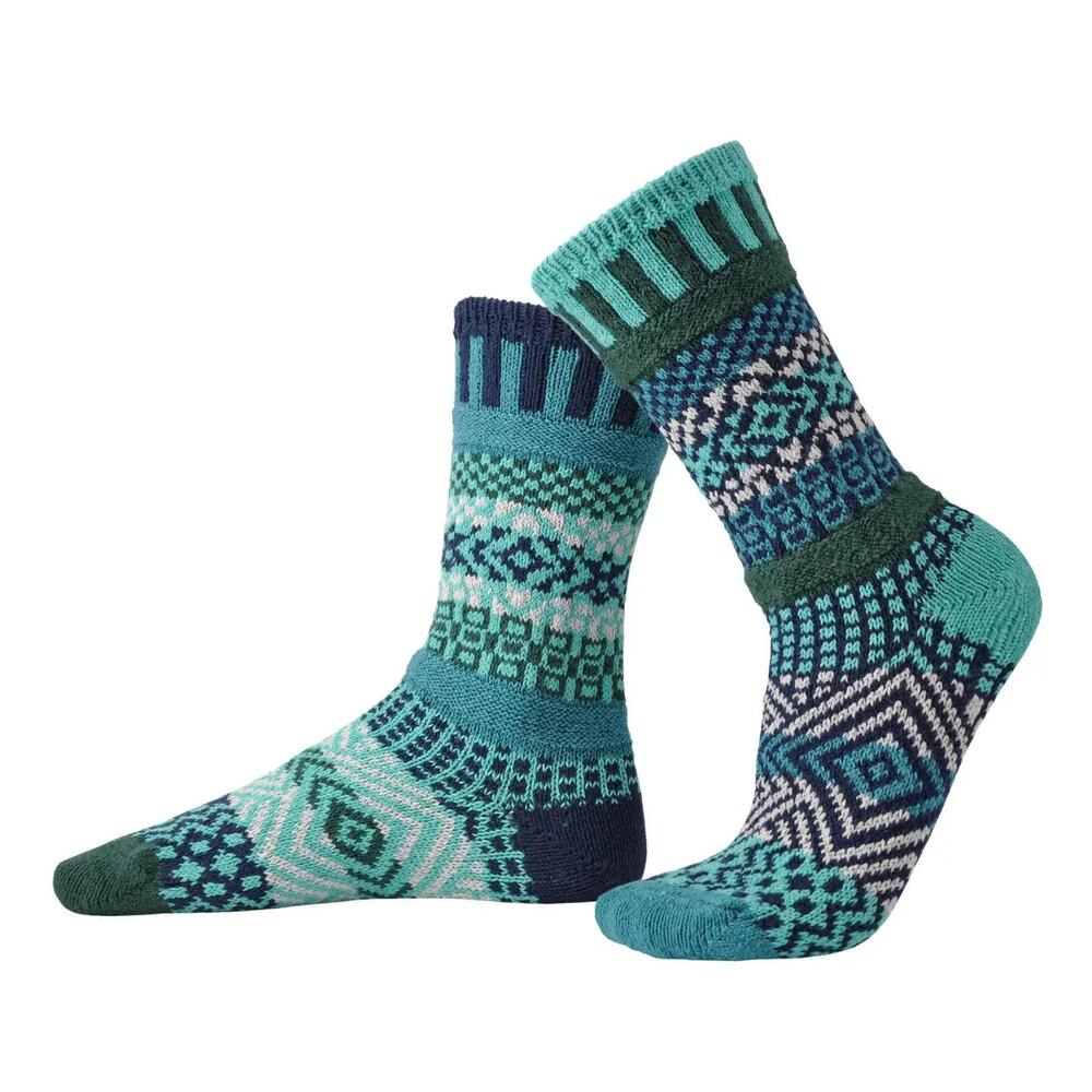 Solmate Evergreen Mismatched Crew Socks – Unisex Small – WMN 6-8 MEN 5-7